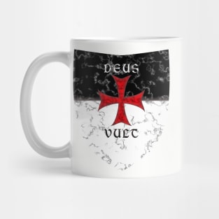 Deus Vult Crusader Cross in Marble Mug